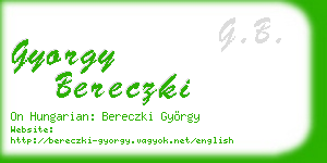 gyorgy bereczki business card